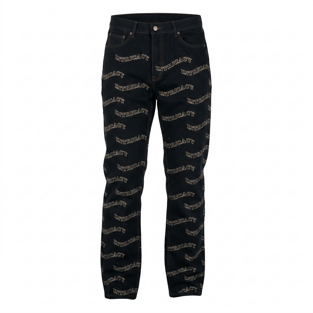 Lost Intricacy Lost Intricacy Logo Denim Jeans (Black)