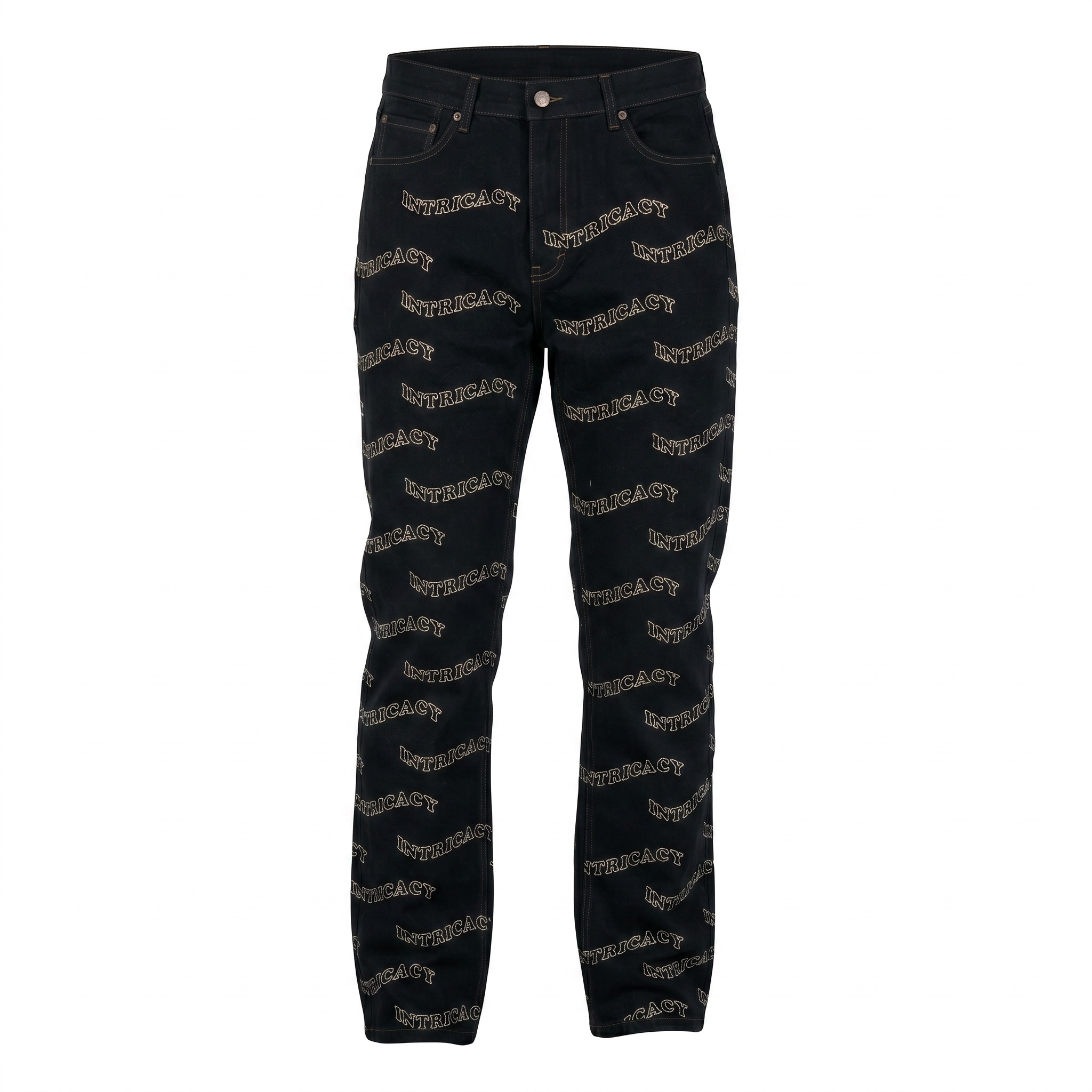 Lost Intricacy Lost Intricacy Logo Denim Jeans (Black)