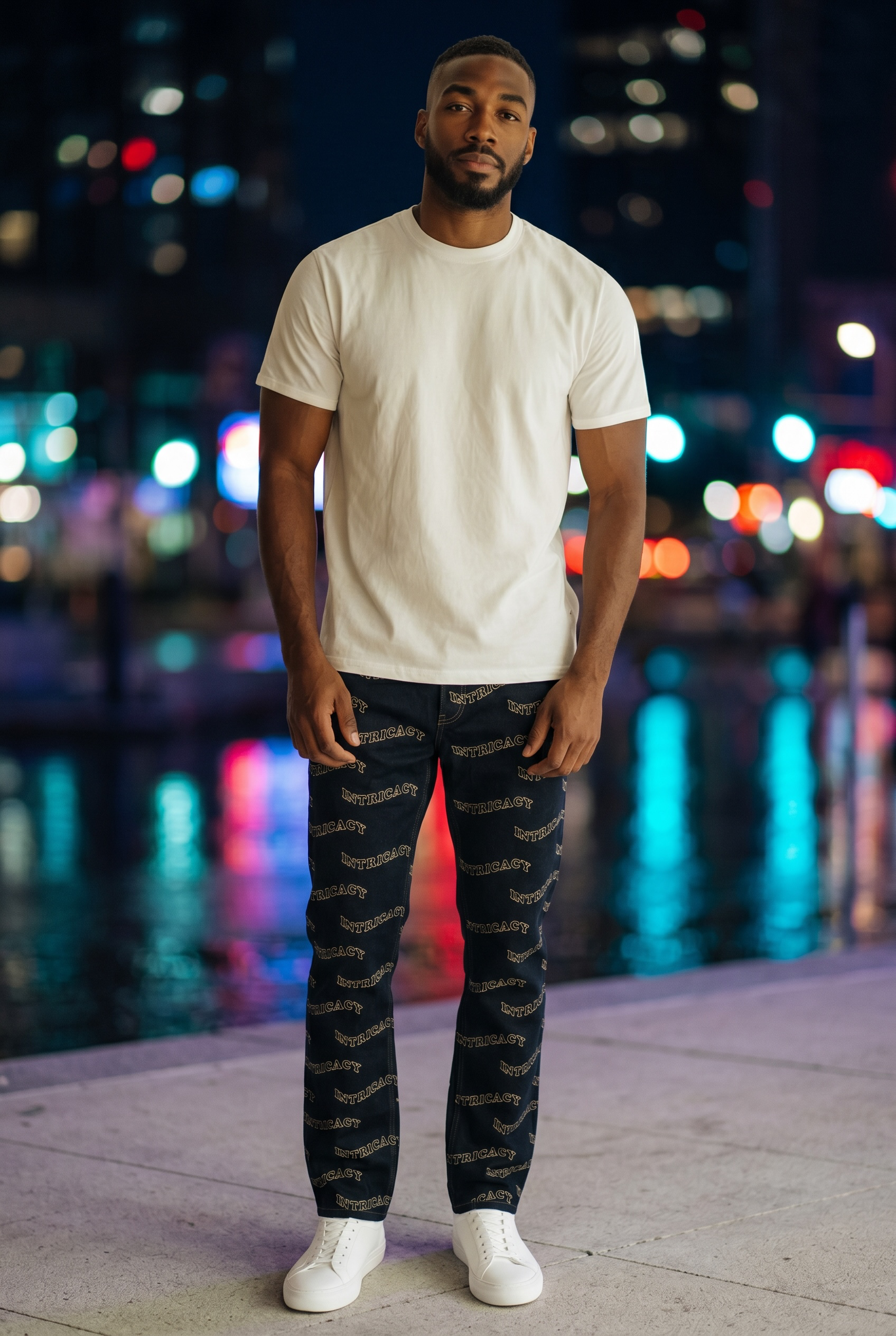 Lost Intricacy Lost Intricacy Logo Denim Jeans (Black)