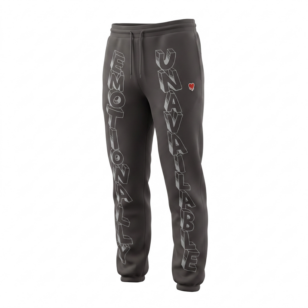 Emotionally Unavailable Logo Sweatpants (Gray)