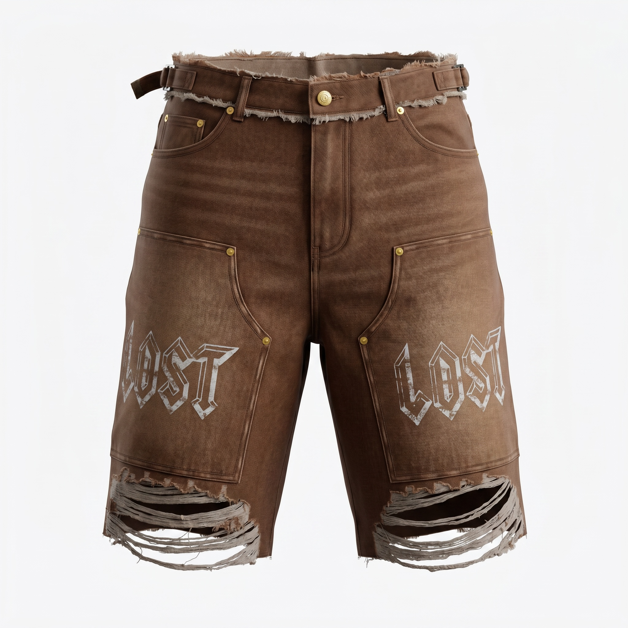 Lost Intricacy Midnight Empire Brown Denim Short