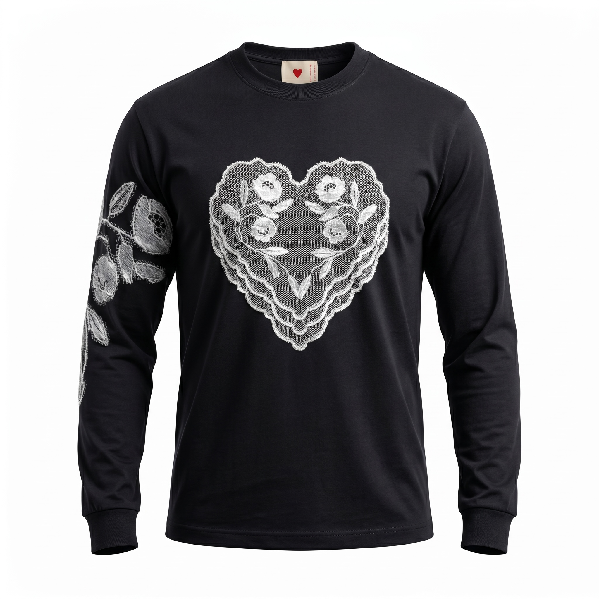 Emotionally Unavailable Lace Heart Long Sleeve