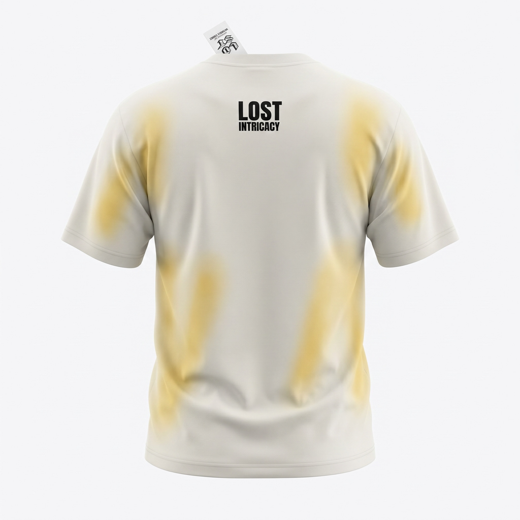 Lost Intricacy White Rainbow Splatter Arch Logo T-Shirt