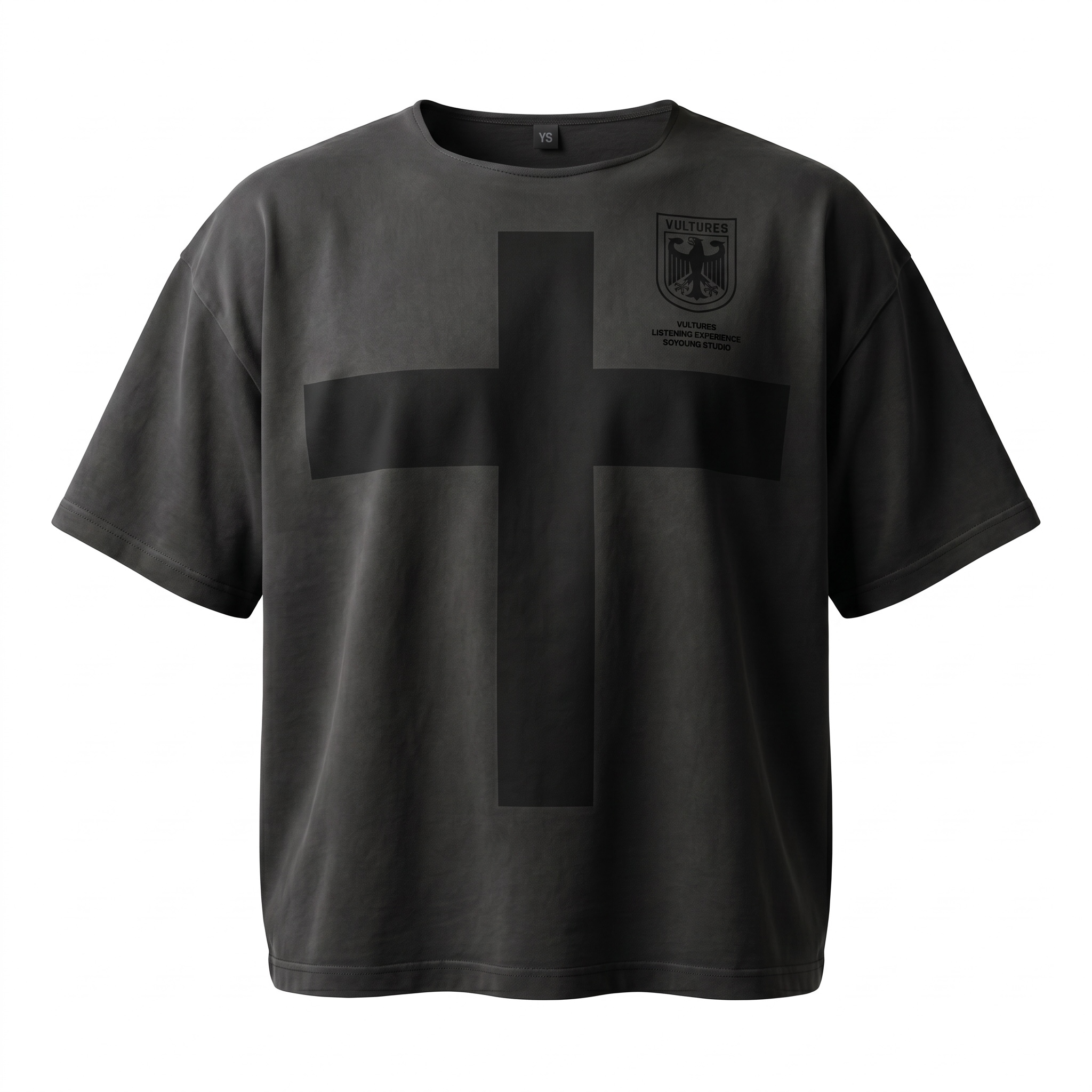 Vultures x Yeezy Cross Tee (black boxy crop)