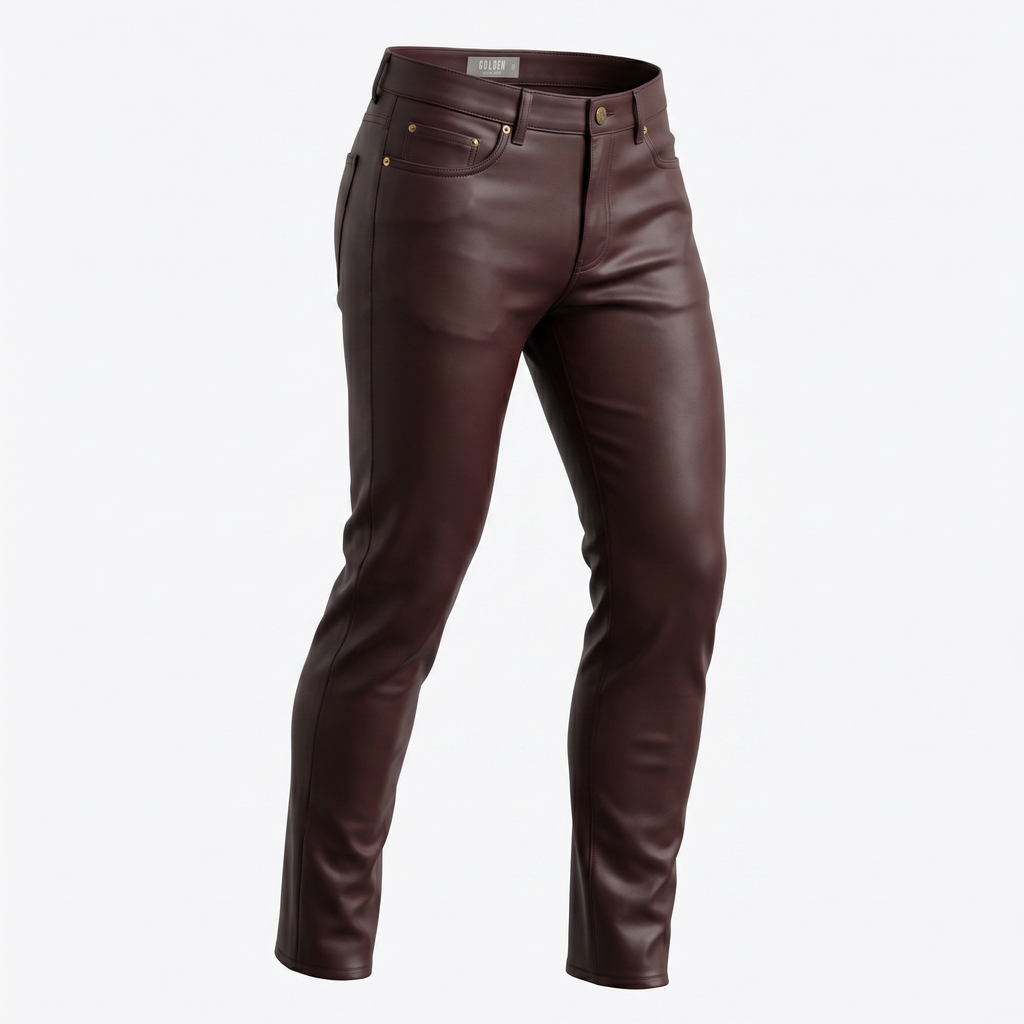 Golden Los Angeles Vegan Leather Pant – Brown