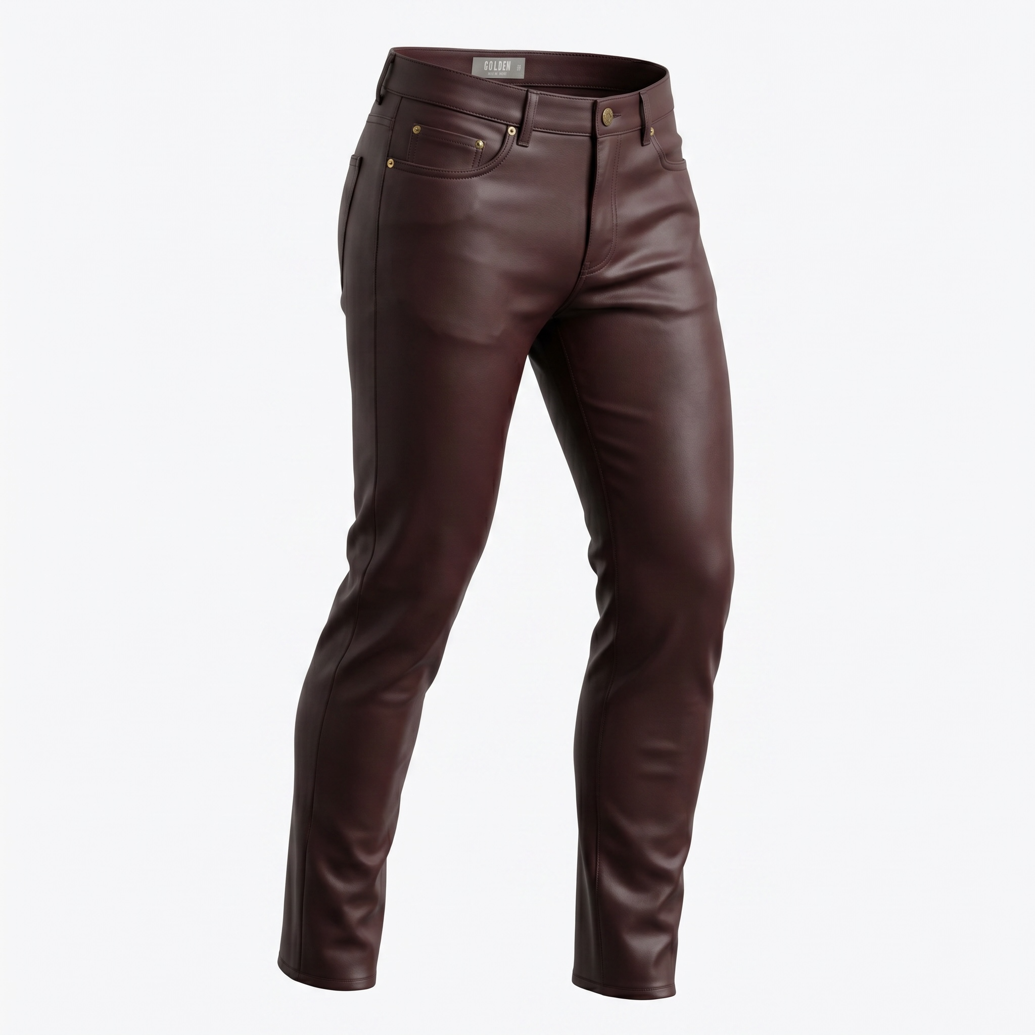Golden Los Angeles Vegan Leather Pant – Brown