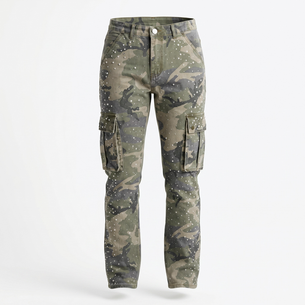 Politics Studios Politics Jeans - Green Camo - Rhinestone & Pearls
