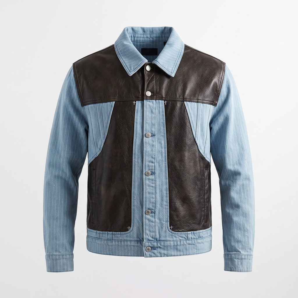 RTA Cedric Denim Jacket – Blue Pinstripe Combo