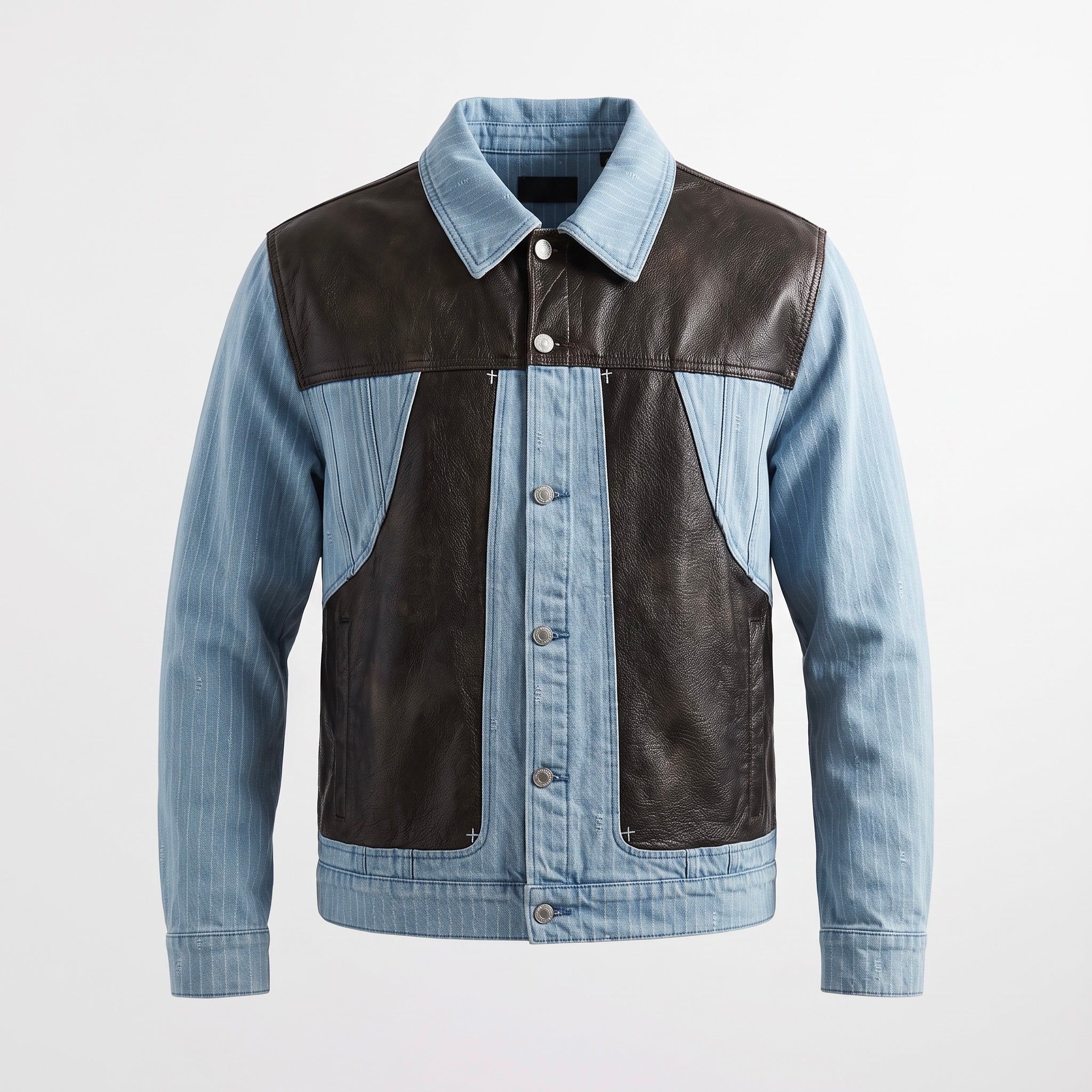 RTA Cedric Denim Jacket – Blue Pinstripe Combo