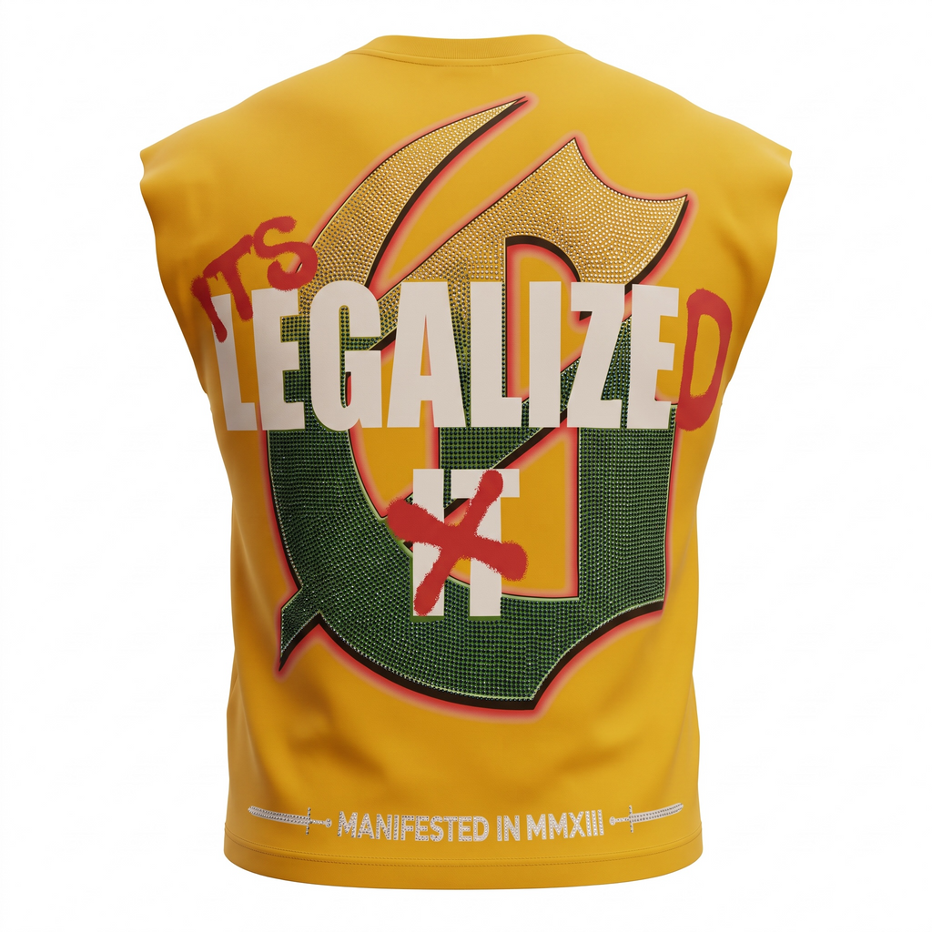 Godspeed It's Legalized Muscle Tee – Yellow (444 Limited Edition)