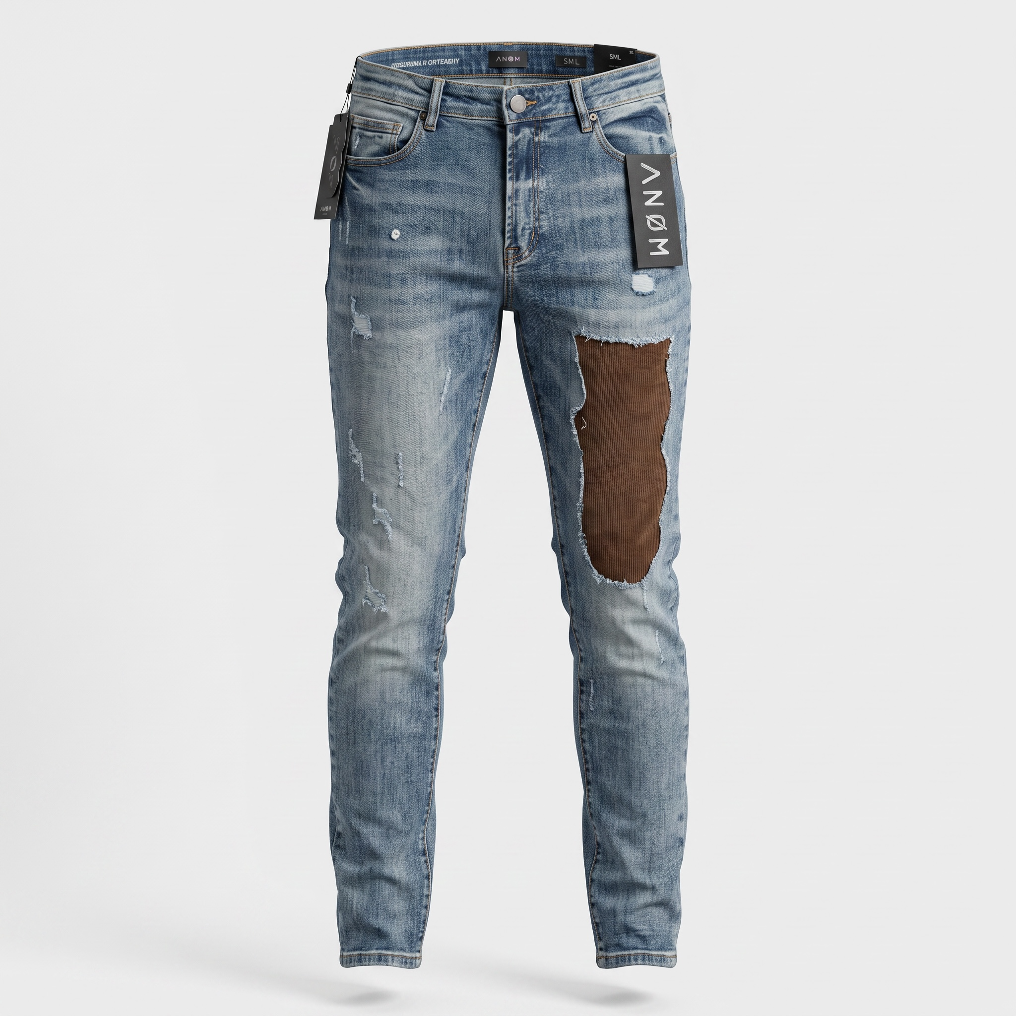 Anom Jeans Driftwood Blue Wash Slim Fit Jeans